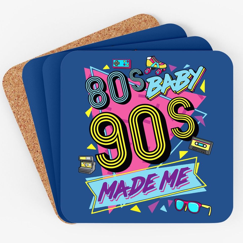 Vintage 1980s 80's Baby 1990s 90's Made Me Retro Nostalgia Coaster