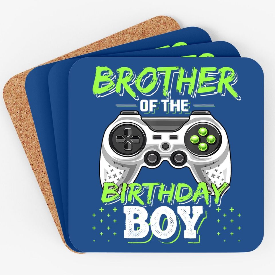 Brother Of The Birthday Boy Matching Video Game Birthday Coaster