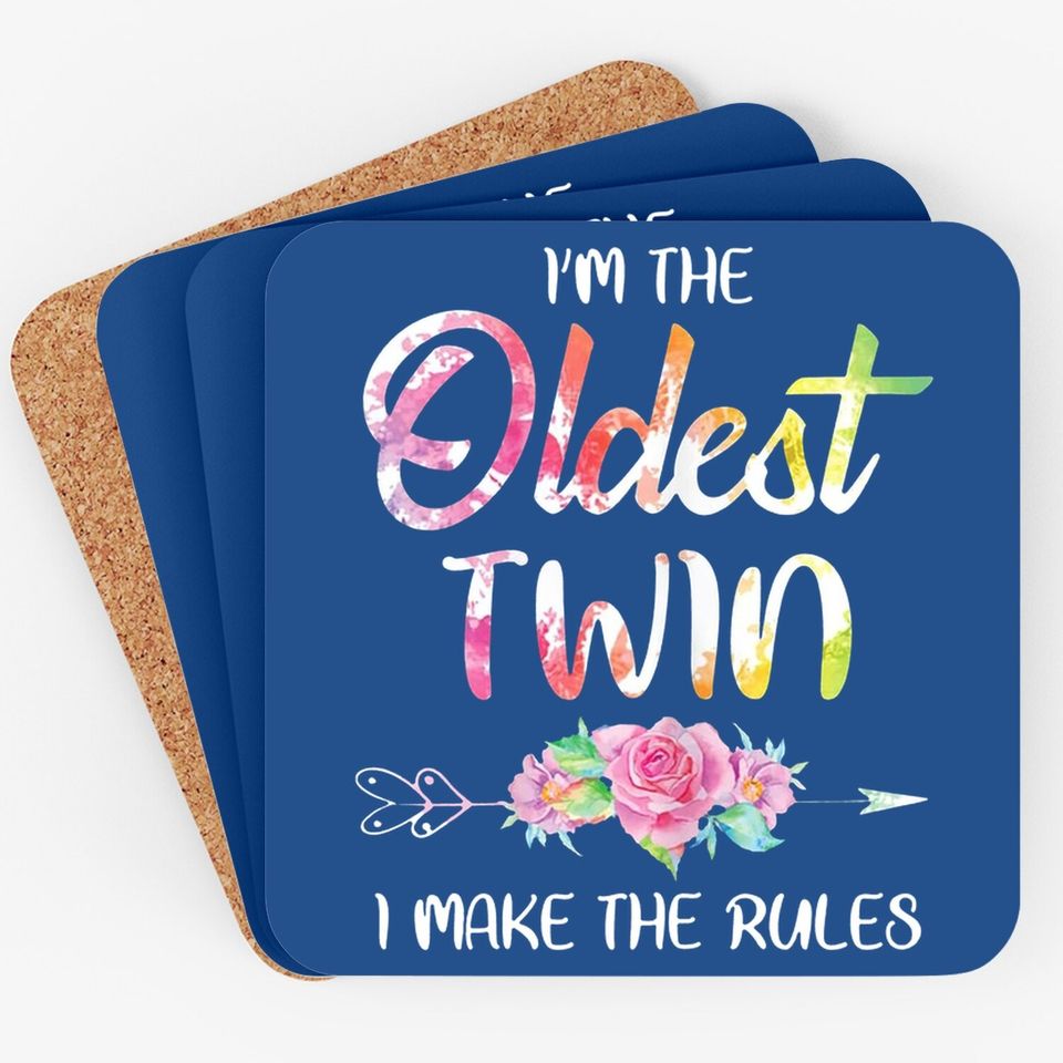 Oldest Twin Coaster Sibling Birthday Twins Matching Coaster