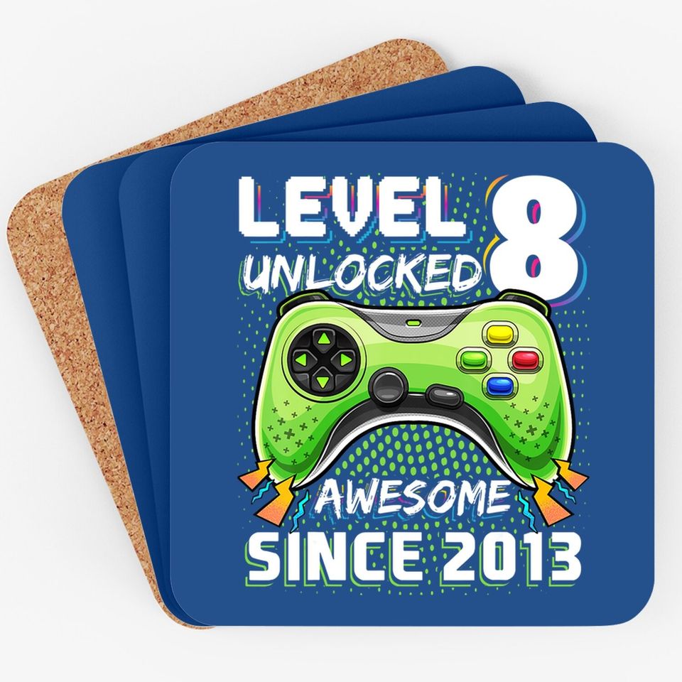 Level 8 Unlocked Awesome Video Game Gift Coaster