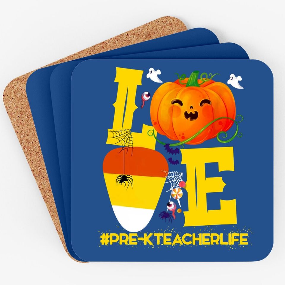 Halloween Pumpkin Love Pre-k Teacher Life Costume Coaster