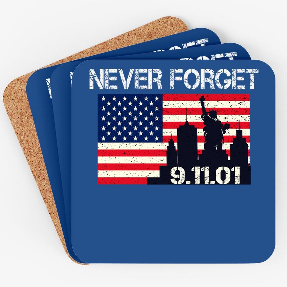 Vintage Never Forget Patriotic 911 Coaster