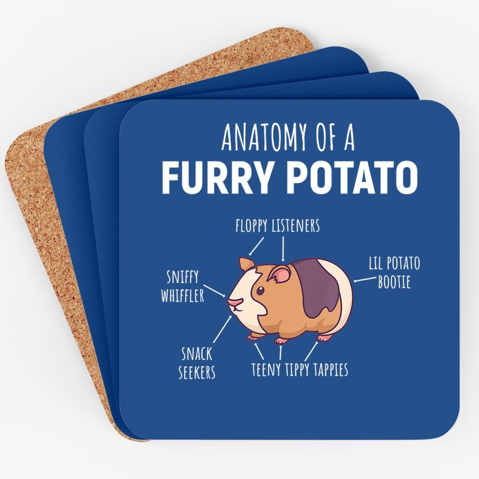 Anatomy Of A Furry Potato Guinea Pig Lover Gift Coaster