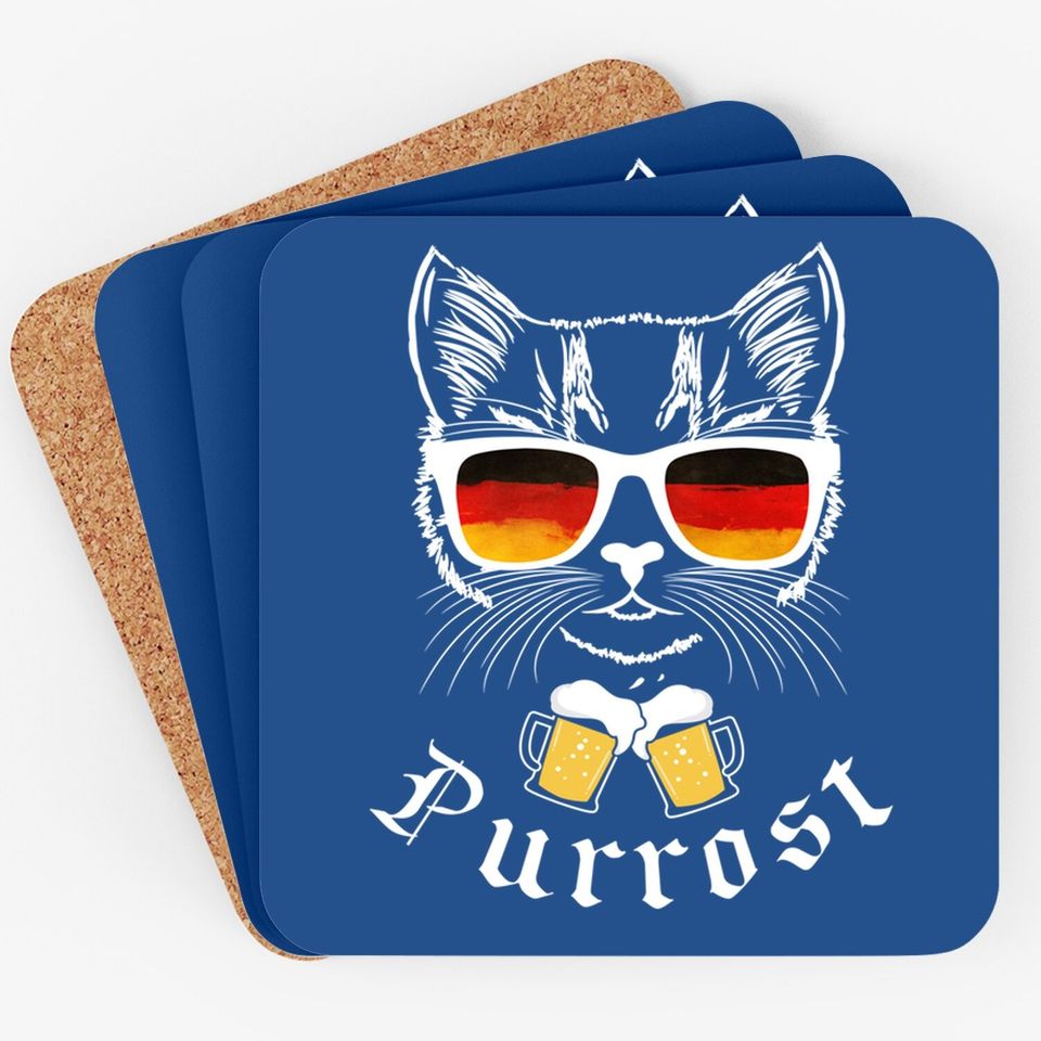 Oktoberfest Prost Pun Purrost Cat Coaster