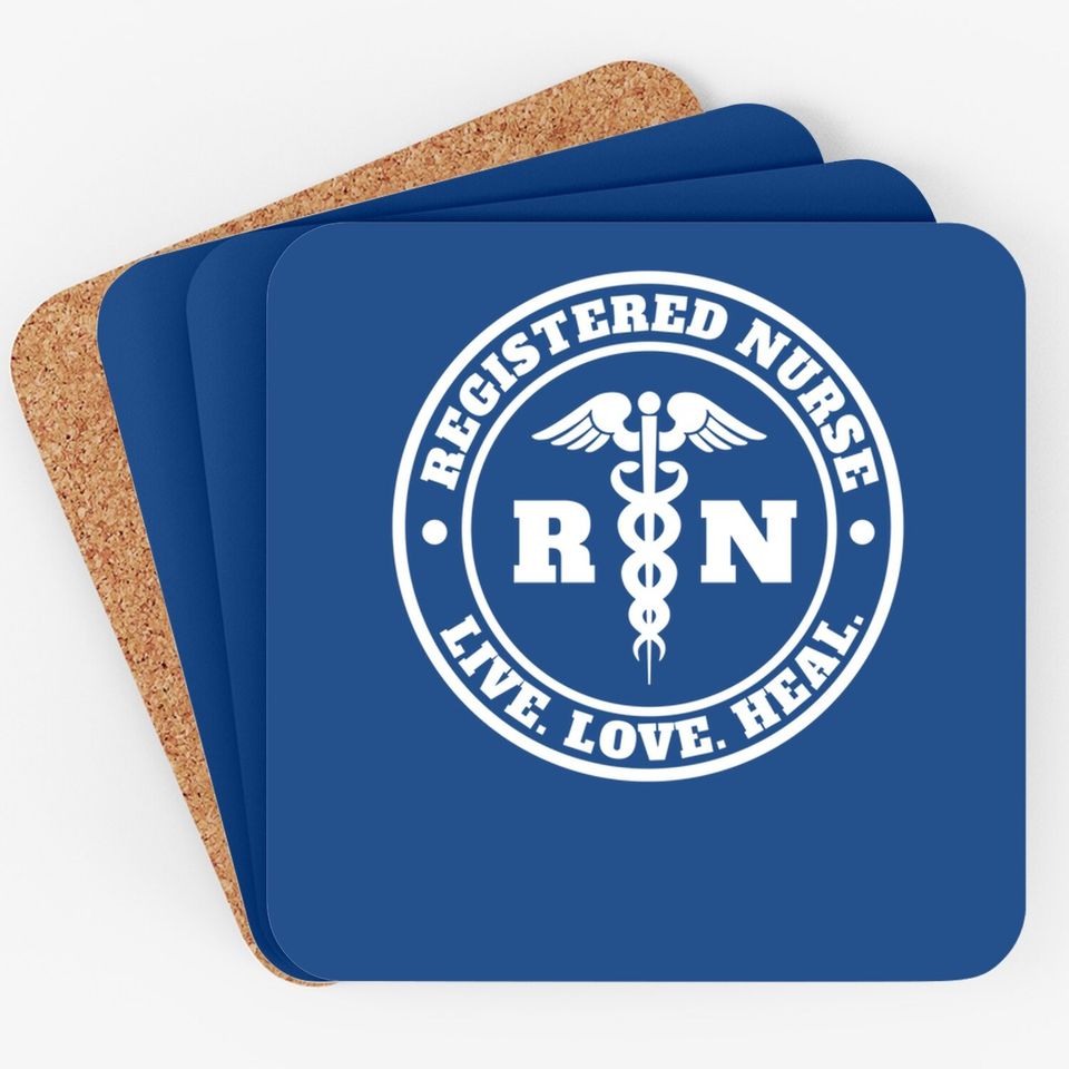 Registered Nurse Live Love Heal Pocket Logo Rn Coaster