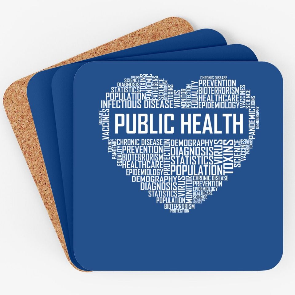 Public Health Heart Gift Healthcare Worker Epidemiologist Coaster