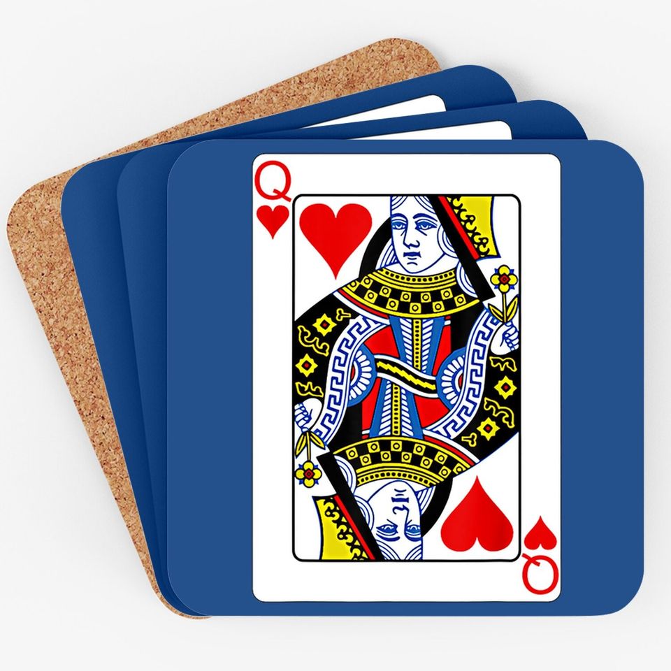 Playing Card Queen Of Hearts Coaster Valentine's Day Costume