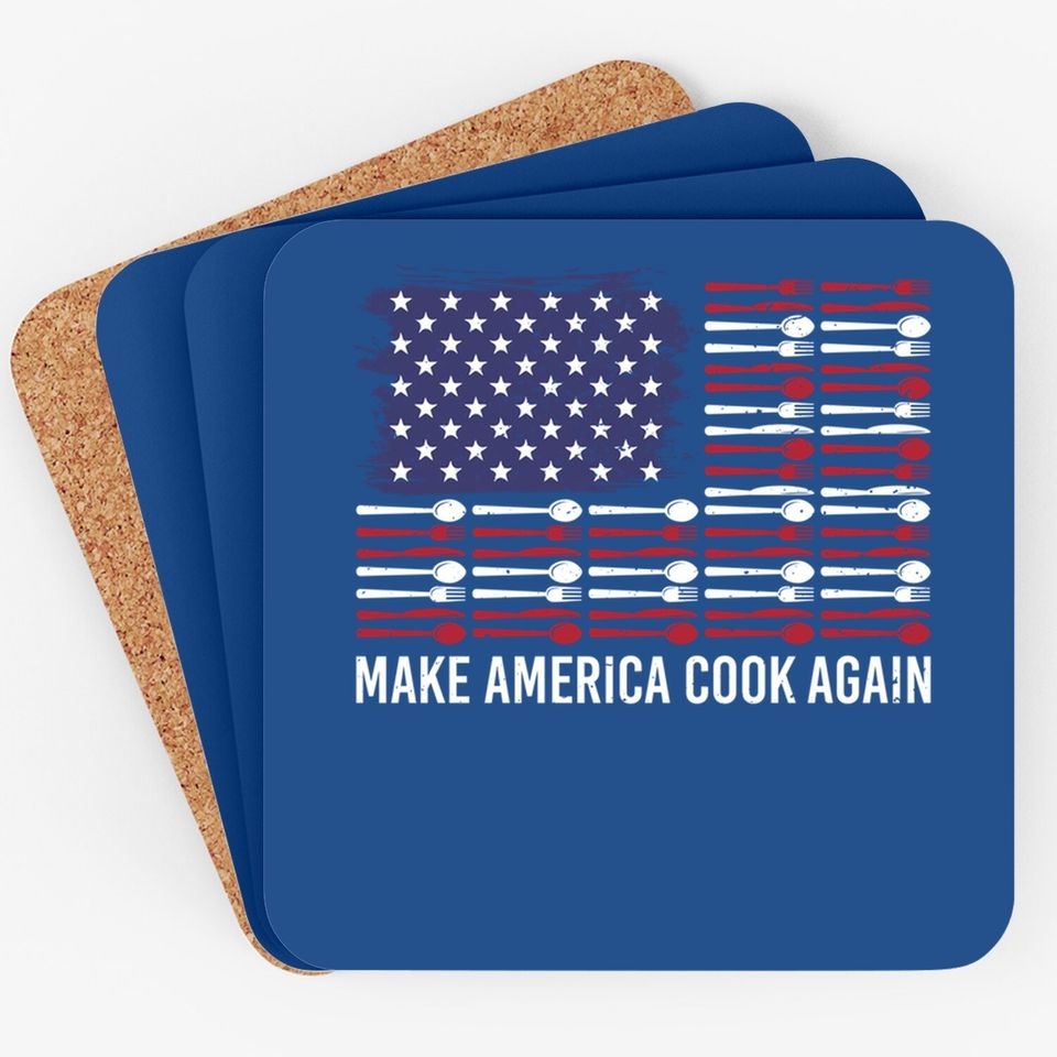 Patriot Make America Cook Again Chef Restaurant Coaster
