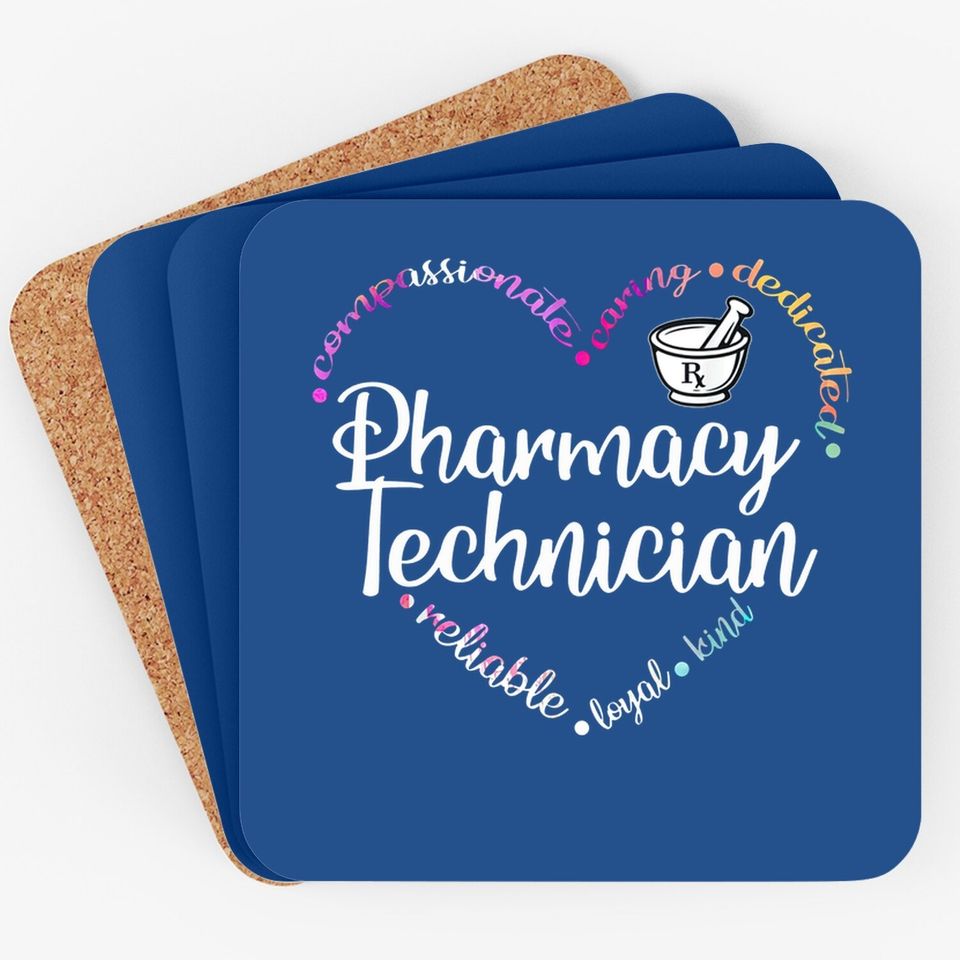 Pharmacy Technician Heart Tools Certified Coaster