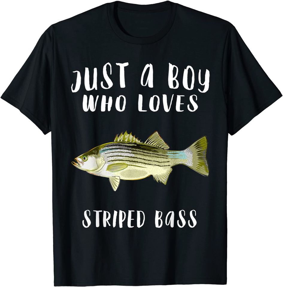 Just A Boy Who Loves Striped Bass Fish Lover T-Shirt