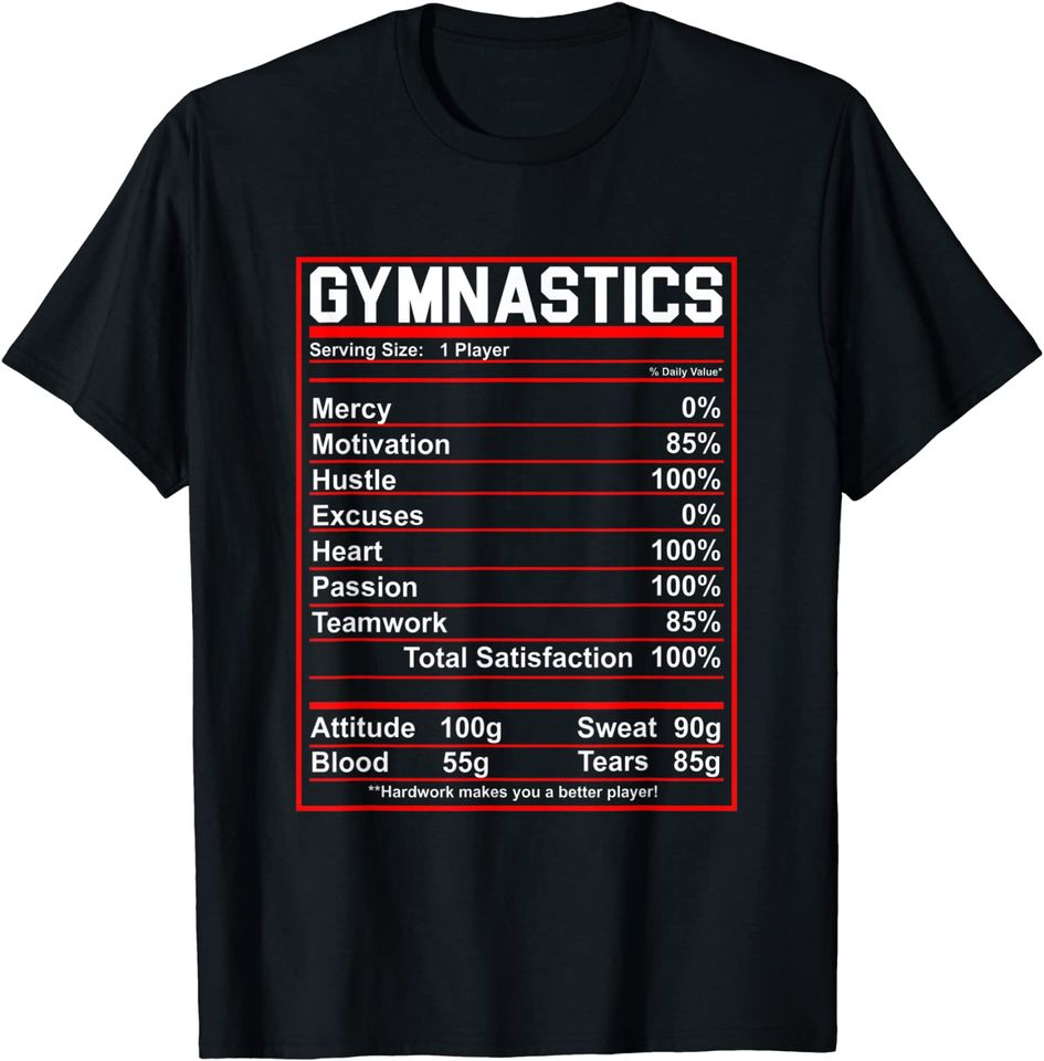 Gymnastics Nutrition Facts T Shirt