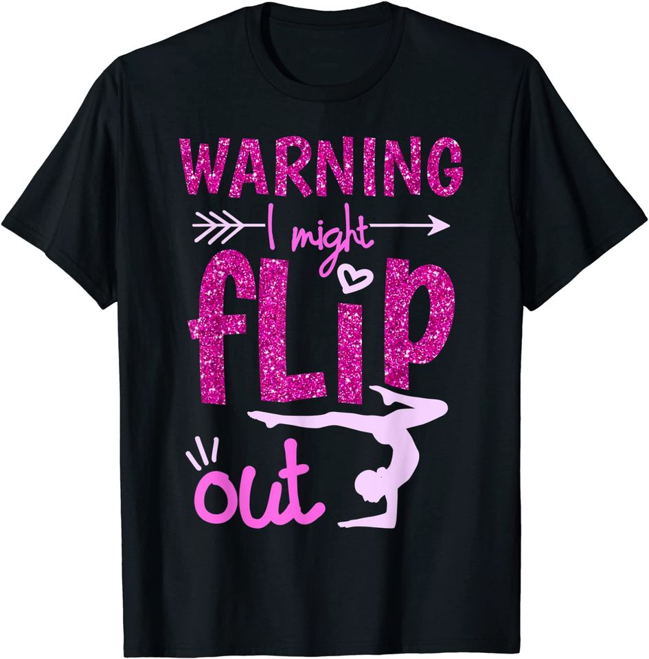 Warning I Might Flip Out Funny Cheerleading T Shirt