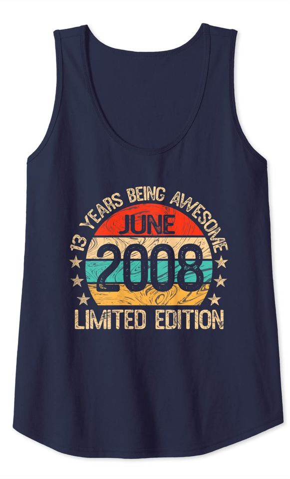 13 Year Old Vintage June 2008 Limited Edition 13th Birthday Tank Top