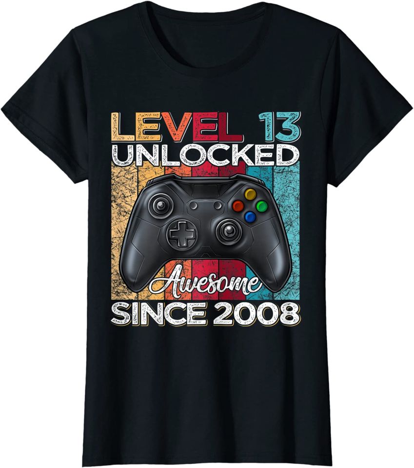 Level 13 Unlocked Awesome Since 2008 13th Birthday Gaming Hoodie