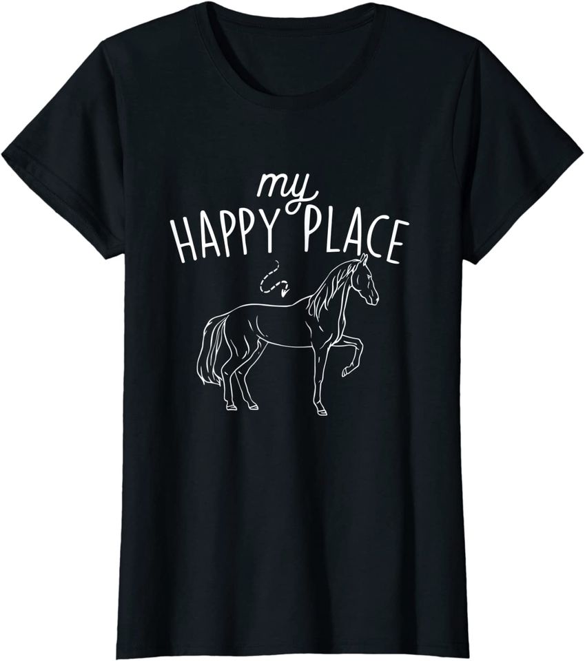 My Happy Place - Horse Lover Equestrian Horseback Rider Hoodie