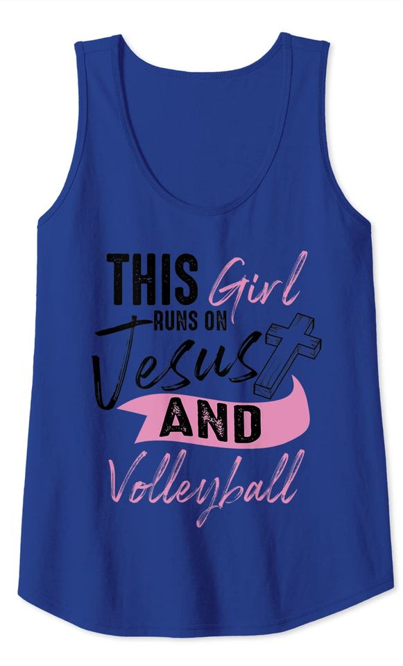 Volleyball Girl Run On Jesus Tank Top