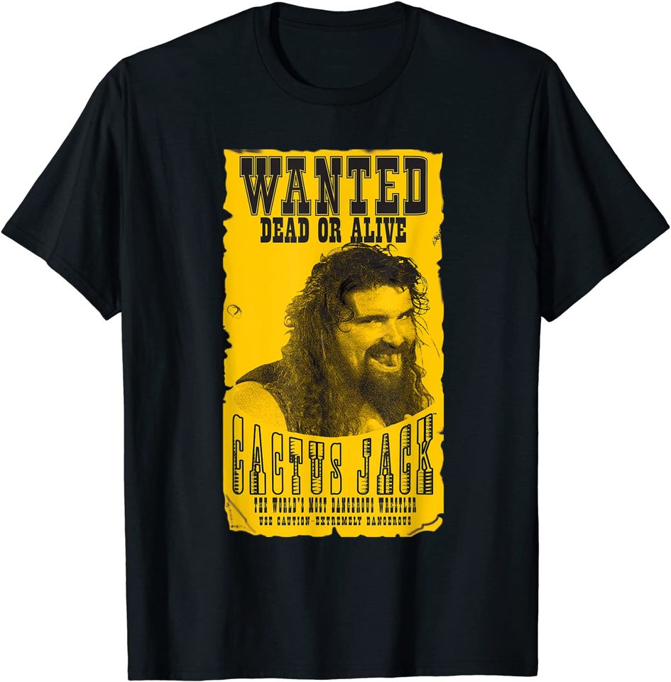 Wrestling Entertainment Cactus Jack Wanted Graphic T Shirt