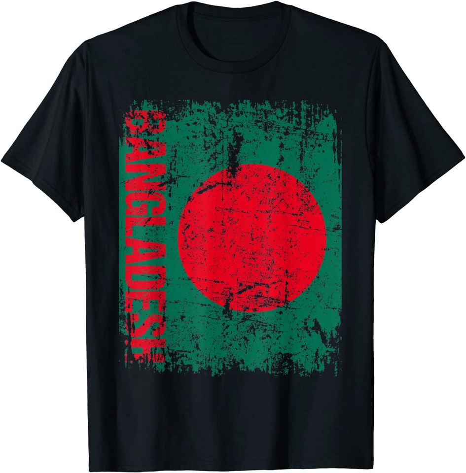 Bangladesh Flag Vintage Distressed T Shirt
