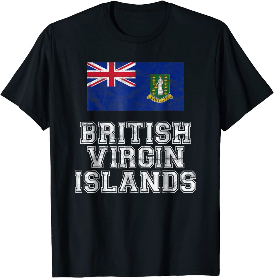 British Virgin Islands Flag Vintage T Shirt