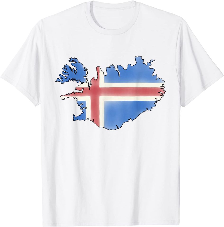 Iceland Map & Flag T Shirt