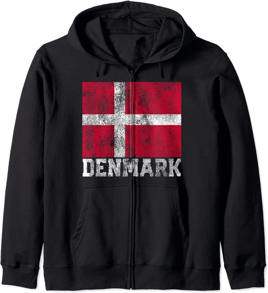 Denmark Flag Family Pride Country Shirt Vintage Zip Hoodie