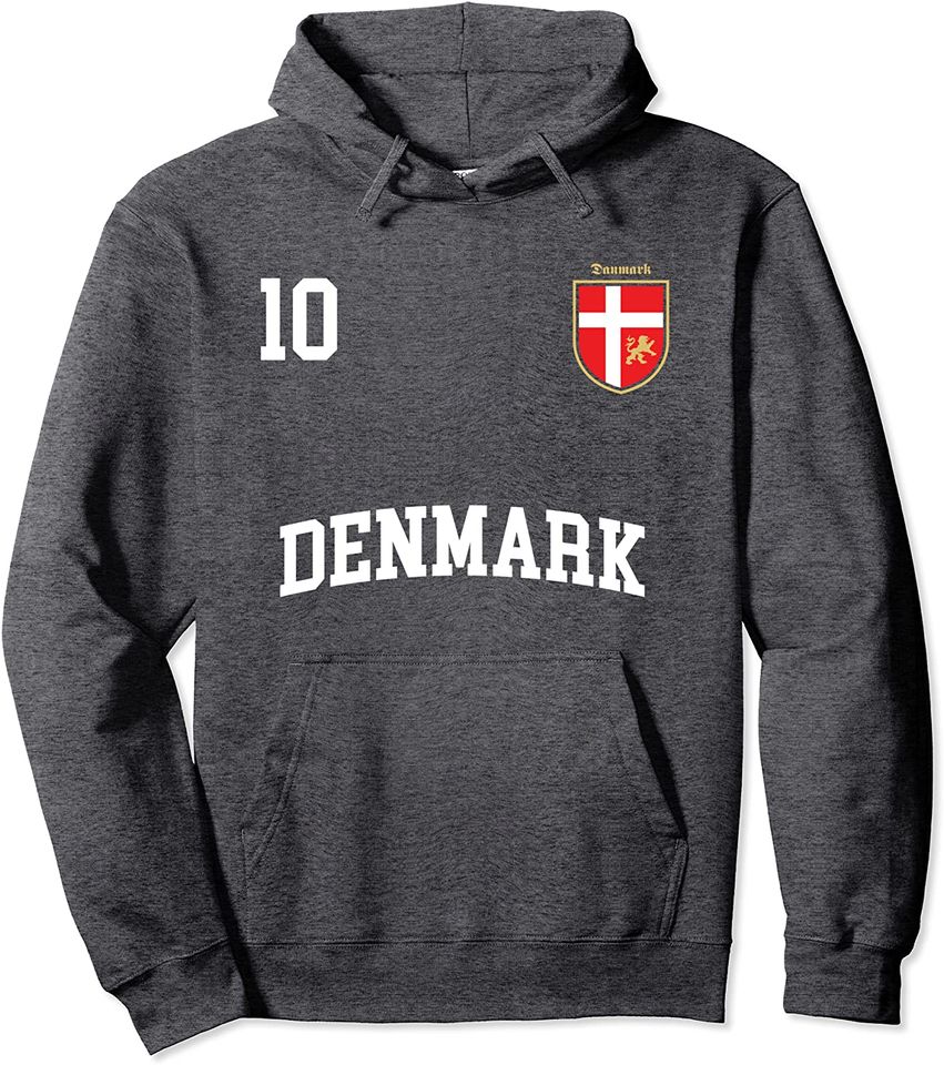 Denmark Soccer No. 10 Danish Flag Team Danmark Hoodie