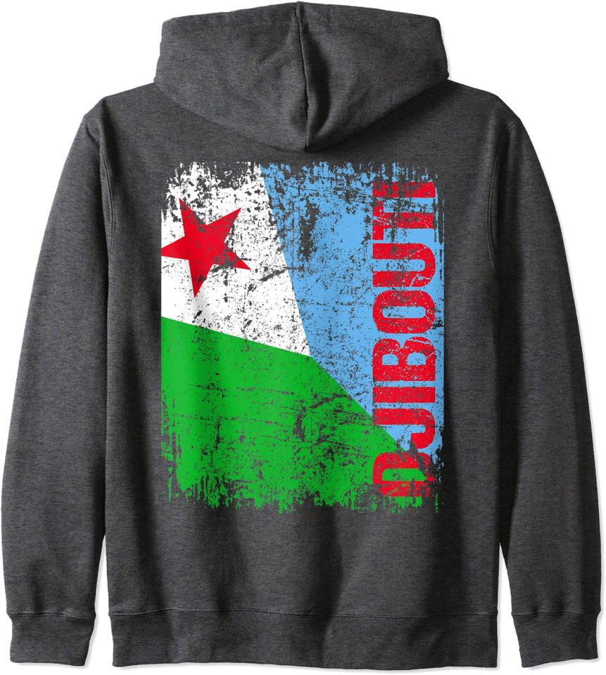 DJIBOUTI Flag Vintage Zip Hoodie
