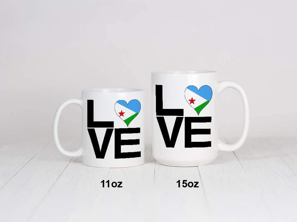 HARD EDGE DESIGN Love Block Djibouti Heart Coffee Mug