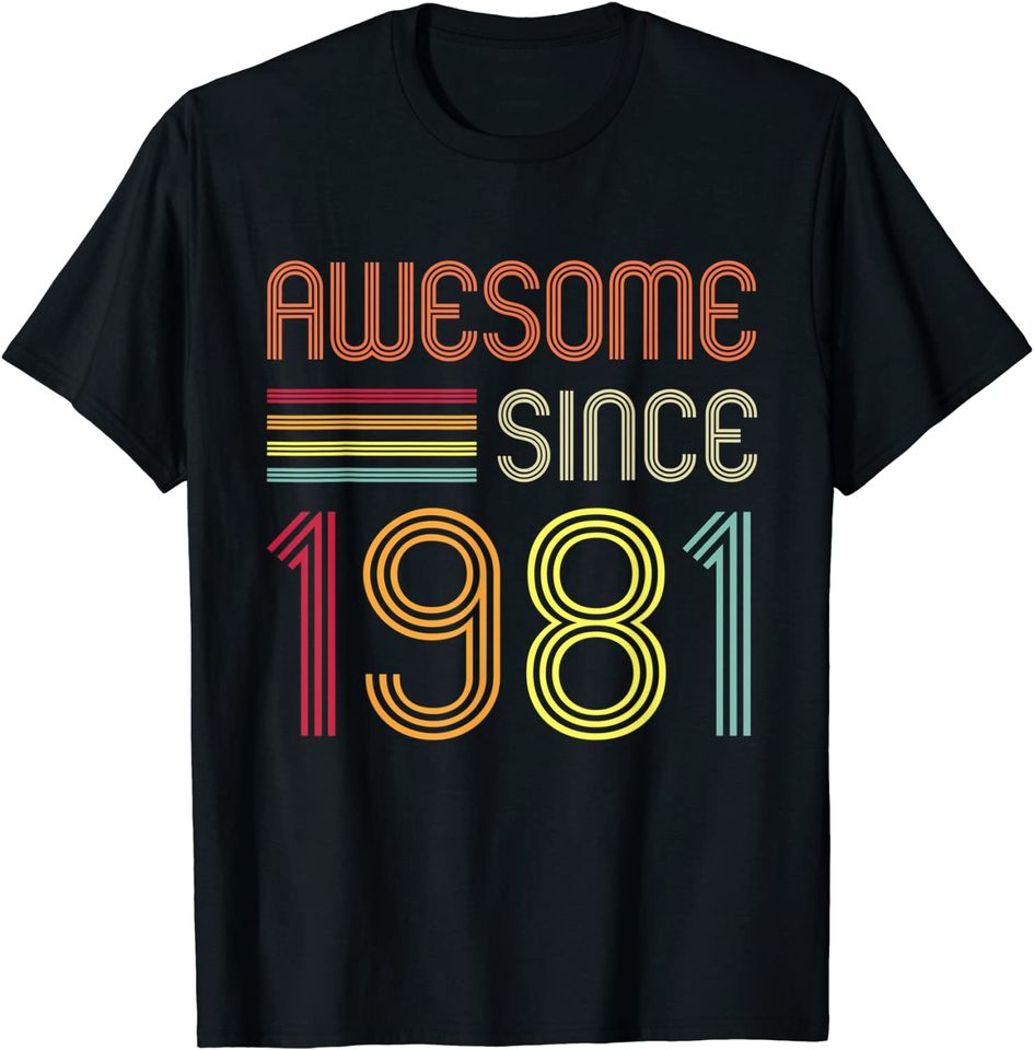 Awesome Since 1981 40th Birthday Retro T-Shirt