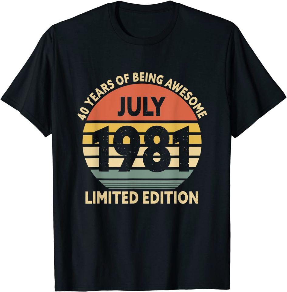 40th Birthday decorations July 1981 vintage Unisex gift T-Shirt