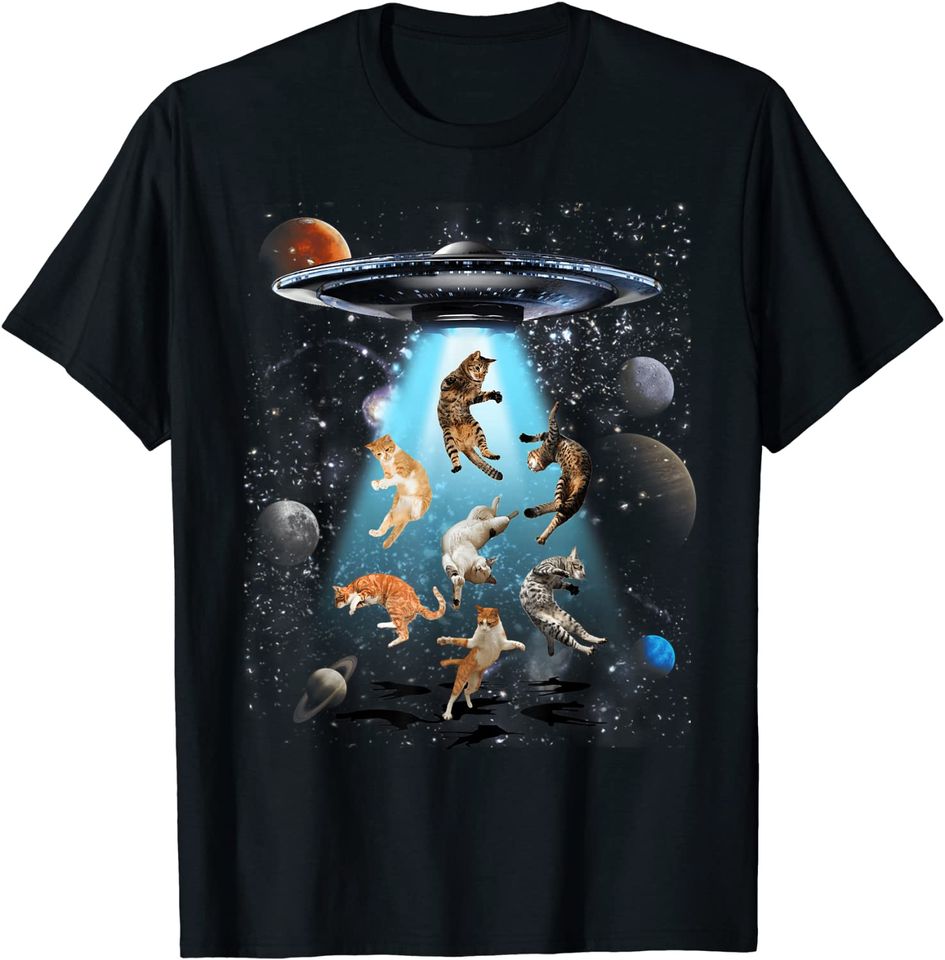 Galaxy Cat UFO T Shirt