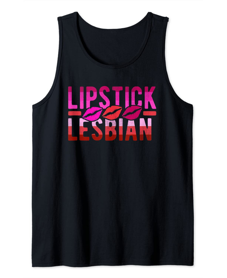Lipstick Lesbian LGBTQ Femme Pride Lips Lesbian Flag Tank Top