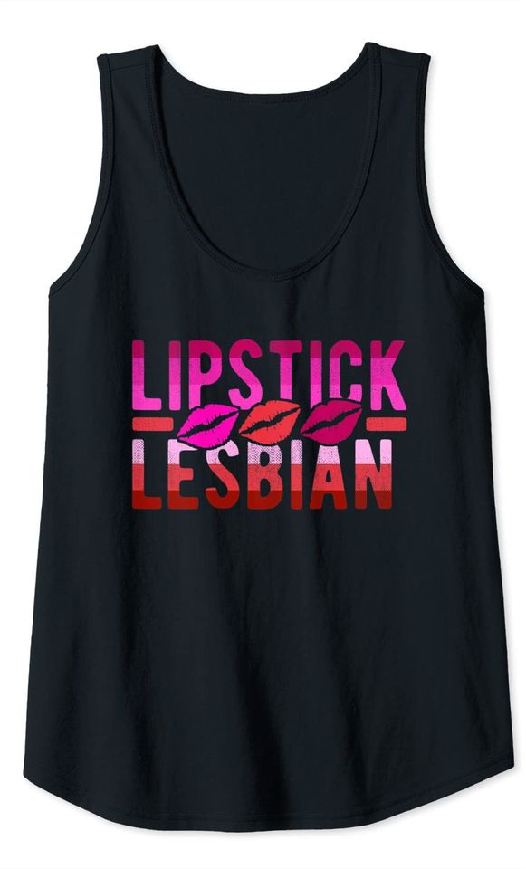 Lipstick Lesbian LGBTQ Femme Pride Lips Lesbian Flag Tank Top