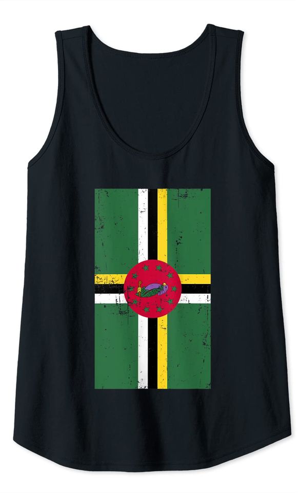 Dominica Caribbean Roseau Flag Tank Top