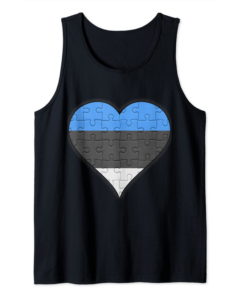 Estonia Flag Heart Tank Top