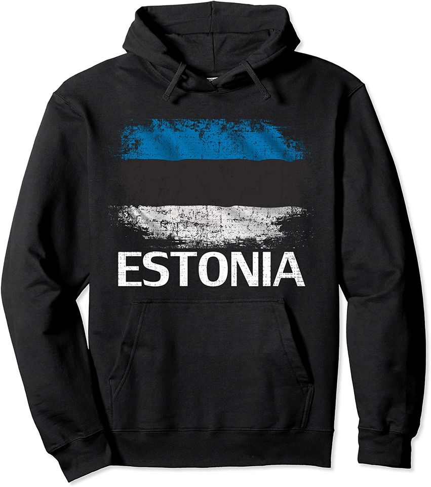 Vintage Estonia Flag For Estonian Gift Pullover Hoodie