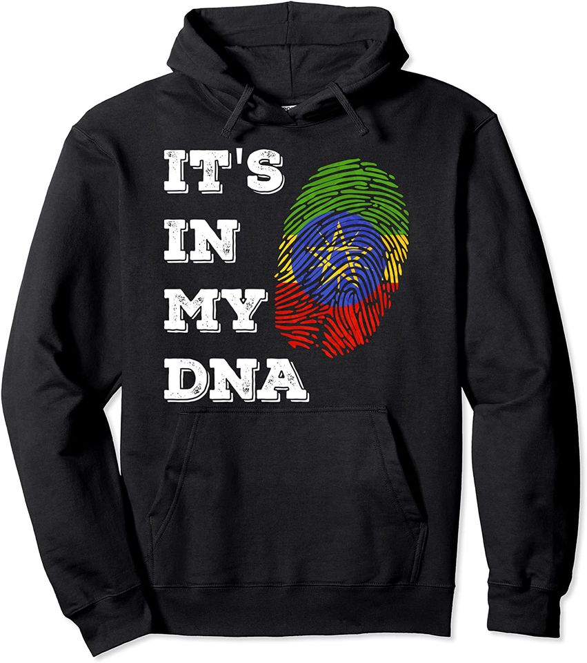 Ethiopia It's In My DNA-Horn of Africa Ethiopian Fingerprint Pullover Hoodie
