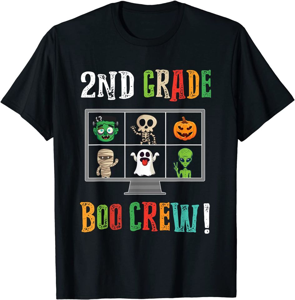 2nd Grade Boo Crew Online Virtual Teacher Halloween Gifts T-Shirt