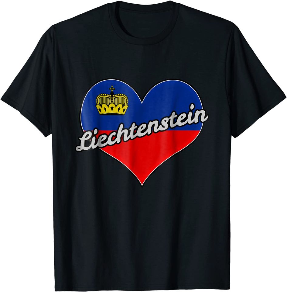 Liechtenstein Flag I Love Heart with Script T Shirt