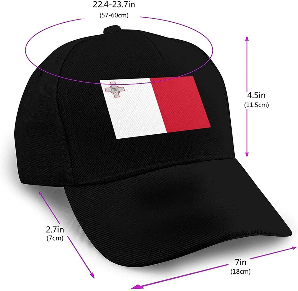 Inspier White Flag of Malta Baseball Hat