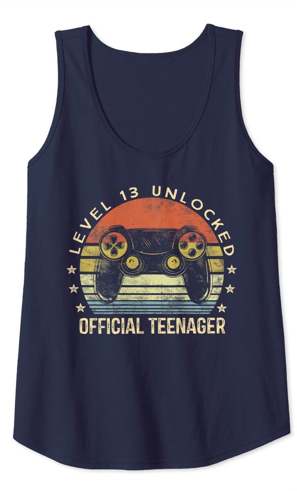 Level 13 Unlocked  Teenager 13th Birthday Gamer Tank Top