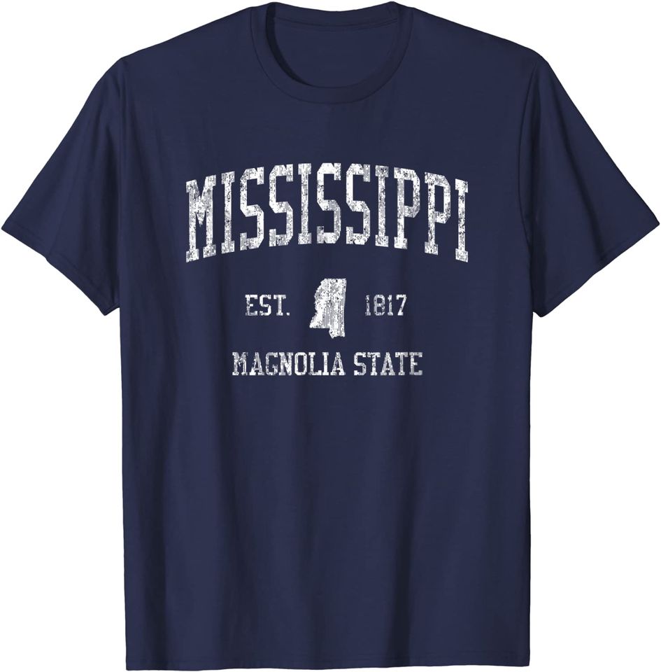 Mississippi Vintage Sports Design T Shirt