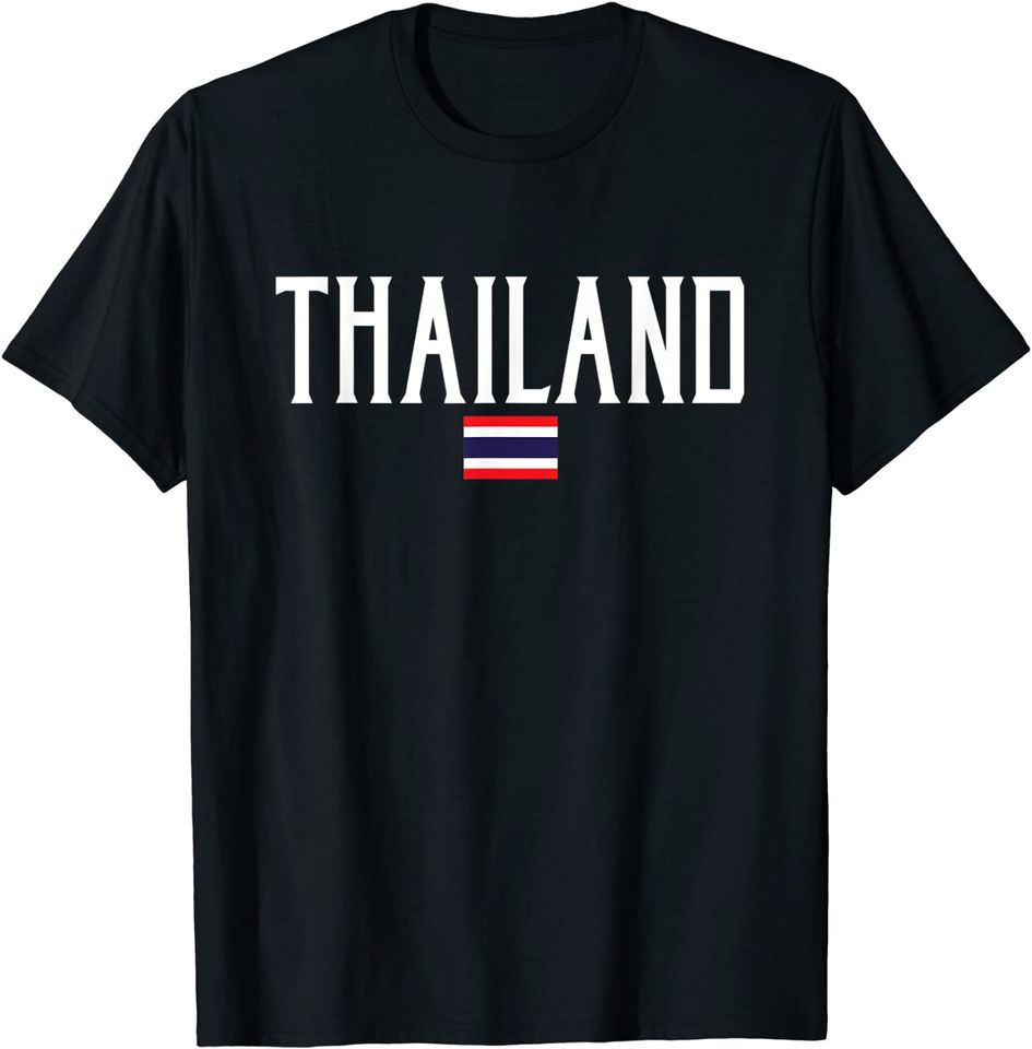 Thailand Flag Vintage White Text T-Shirt