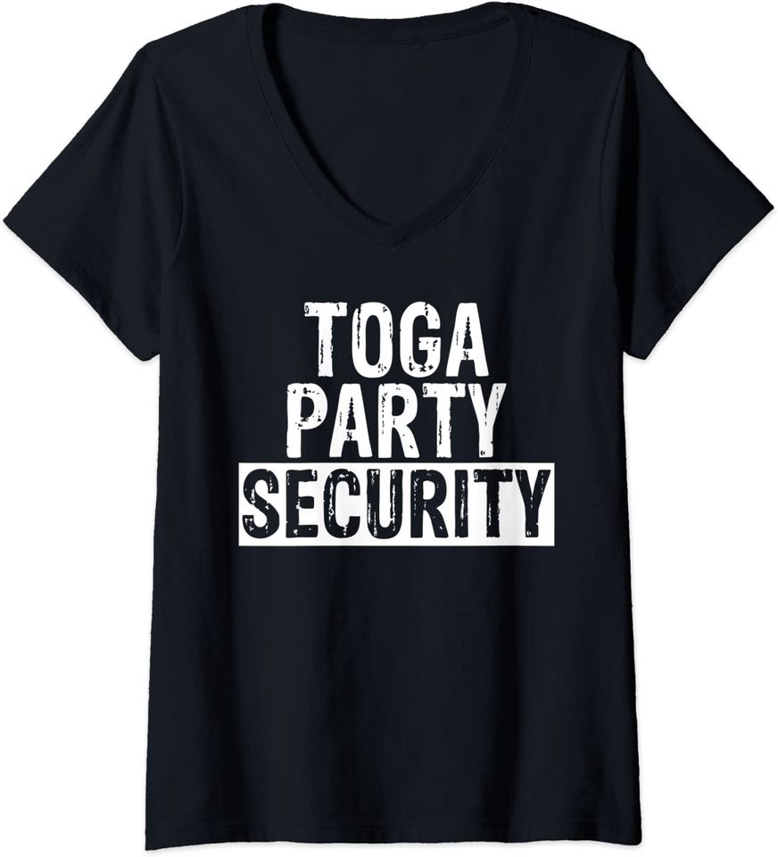 Toga Party Security Guard Fraternity Sorority Party V-Neck T-Shirt