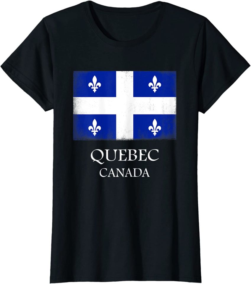 Quebec Canada Flag Vintage Canadian Flag Hoodie