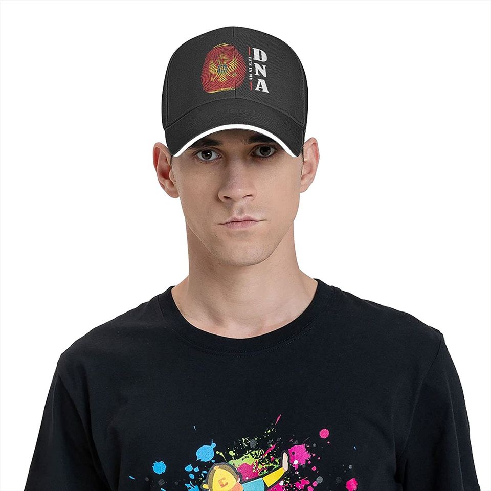 Its in My DNA Montenegro Flag Baseball Cap Adjustable Dad Hats Gift for Men Women Outdoor Activities Black