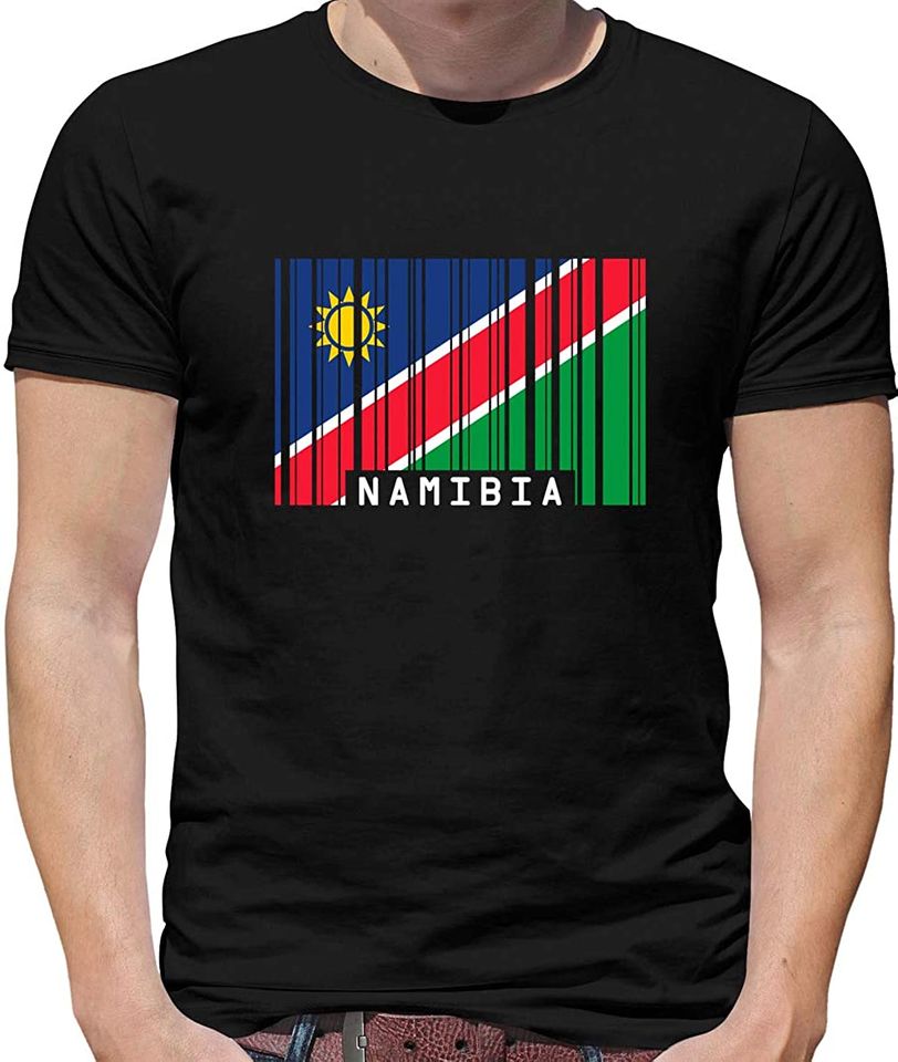 Namibia Barcode Style Flag - Mens Premium Cotton T-Shirt