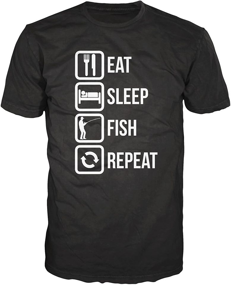 Eat Sleep Fish Repeat Funny T-Shirt