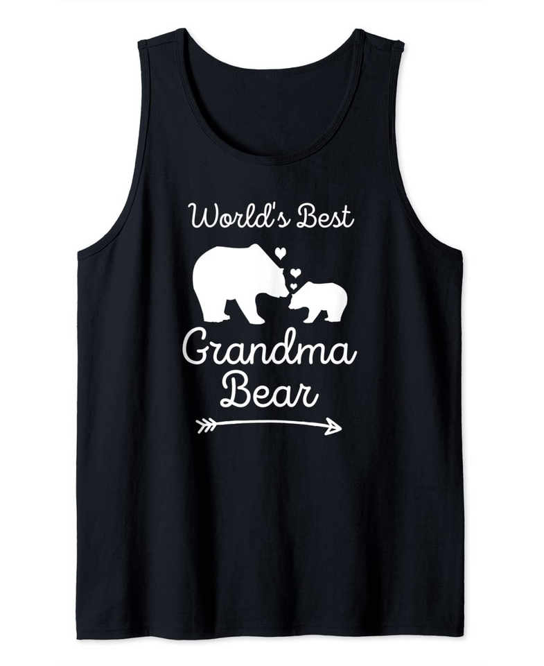 Worlds Best Grandma Bear Heart & Arrow Baby Cub Tank Top