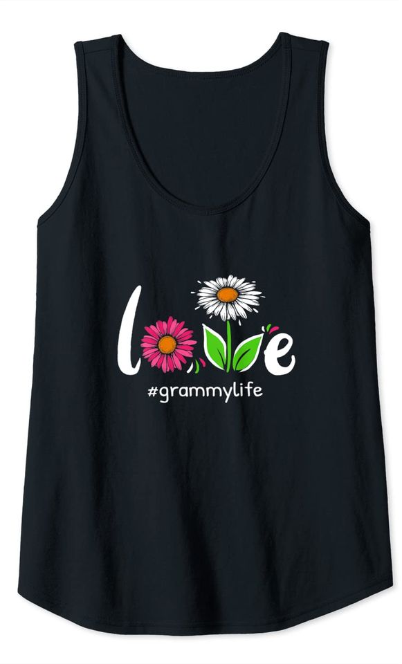 Love Grammy Life Floral Grandma Costume Tank Top
